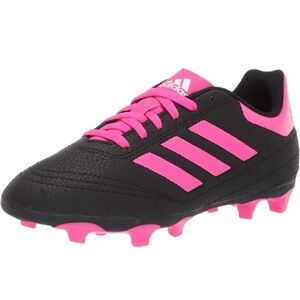 Kids Adidas Goletto VI Firm Ground Soccer Cleats, Black/Shocking Pink, Size US 1